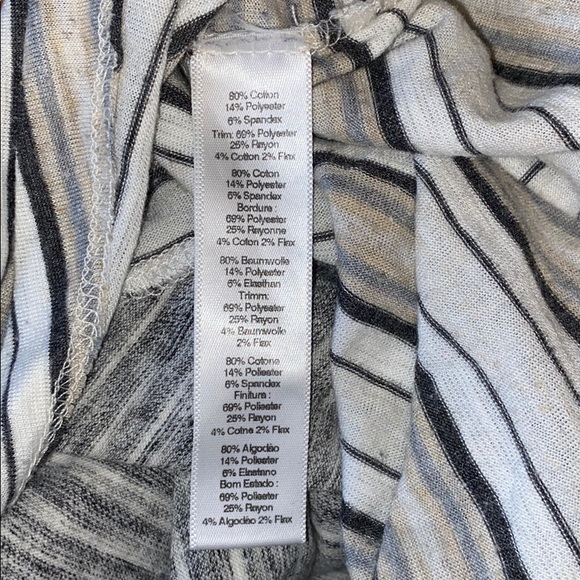 Anthro Puella Grey Space Dye Stripe Swing Tee - Picture 7 of 9